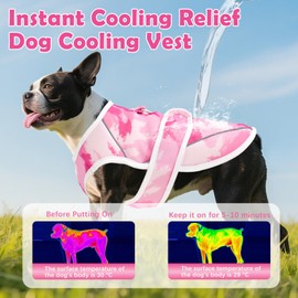 UNIPUP Dog Cooling Vest – Lightweight Pet Cooling Shirt 3D Breathable Mesh, Reflective Strips & UV Protection for Walking, Hiking, Park – Adjustable Fit Dog Cooler Jacket with D-Ring U-DCV01L