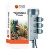 PowerGear Outdoor 6 Outlet Mechanical Stake Timer, Easy-to-Set Dial, 30-Minute