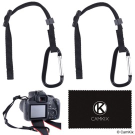 2X Kamera-Haltegurt mit Karabiner - Sie Ihre DSLR oder Kompaktkamera doppelt - Zuerst an der Kameraöse befestigen - Dann an Kameragurt, Stativ, Einbeinstativ etc. anschließen