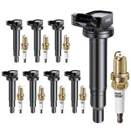GPMMWPG UF493 Ignition Coil Pack Spark Plugs Fits for Toyota Tundra 2000-2009, Sequoia 2001-2009, 4Runner 2003-2009, Land Cruiser 1998-2007, Fits for Lexus GX470 03-09, LS430 GS430 SC430 V8, Set of 8