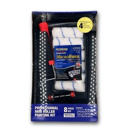 Arroworthy 8 Piece Roller Painting Kit, 4 x 11 inch Jumbo Barracuda Frame, 6 x 3/8th NAP Sleeves, 7 inch Tray