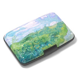 Rimilak Aluminuml Credit Card Holder, Mini Credit Card Wallet RFID Blocking Slim Metal Hard Case for Women Men, Field Painting, 油画