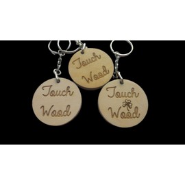Touch Wood Keyring, Good Luck Charm, Housewarming, Birthday Gift, Women's Men's Girl's Boys Wooden Keyring, Unique Gift Ideas, Good Luck Keyring