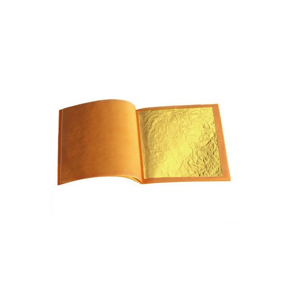 SIM GOLD LEAF lot de 10 feuilles d'or pur alimentaire 43 mm X 43 mm 24 carats 100% veritable