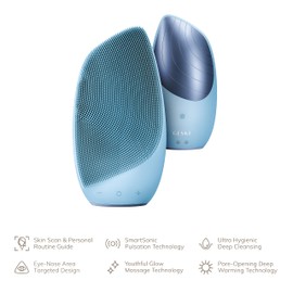 GESKE SmartAppGuided™ Sonic Thermo Facial Brush, 6 in 1, Skin Cleansing, Cleaning Brush with Heat Function, Face Massager, Electric Face Brush, Facial Cleansing Device