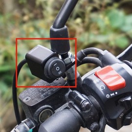 Rayana 12V Motorcycle ATV 10mm Mirror Mount Switches Motorbike Headlight Hazard Brake Fog Lights ON-Off-ON Waterproof Switch Toggle Switches (Color : Right)