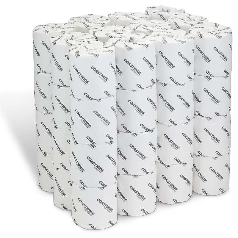 COASTWIDE 2-Ply Toilet Paper, 100% Recycled Individually Wrapped, 350-Sheets Per