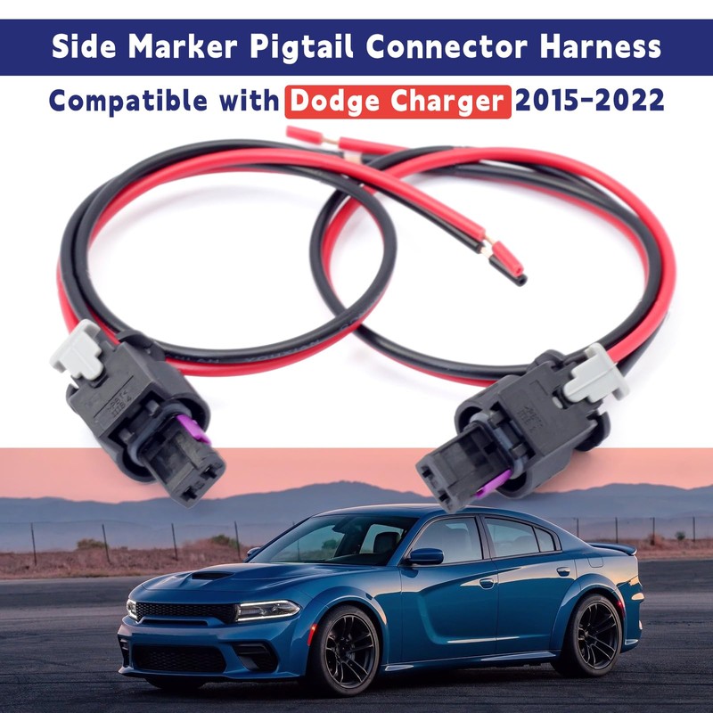 Side Marker Pigtail Connector Harness Compatible with Dodge Charger 2015-2022,