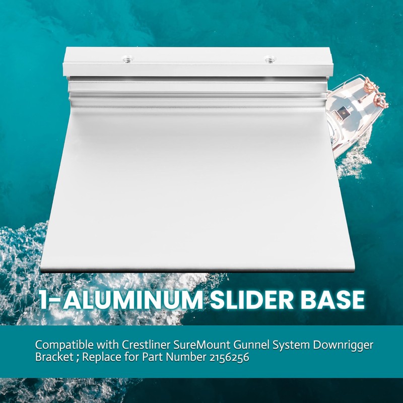 HECASA Aluminum Slider Base Compatible with Crestliner SureMount Gunnel Bracket,