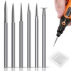 SUNJOYCO 6PCS Wood Carving Drill Bits Set for Rotary Tool,