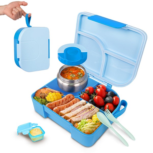 TinyPalsa Bento Box for Kids, 3 Compartment Kids Lunch Box