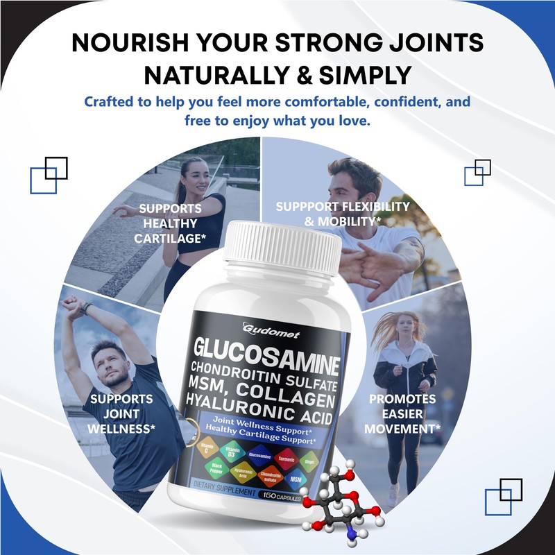 GUDOMET Glucosamine Chondroitin sulfate Methylsulfonylmethane Hyaluronic Acid Turmeric Ginger Vitamin