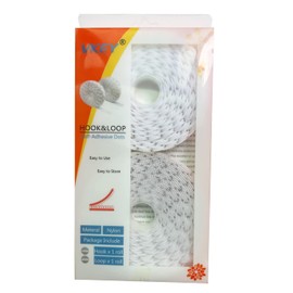 Vkey 1000pcs(500 Pairs) 0.59" Diameter Sticky Back Coins Nylon Coins Hook & Loop Dots Sticky Glue Coins Tapes Suitable for Classroom, Office, Home