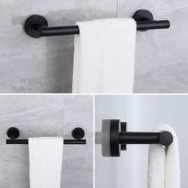 Matte Black Hand Towel Bar SUS 304 Stainless Steel 12-Inch Towel Rack Holder for Bathroom Wall Mount