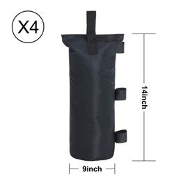 MASTERCANOPY Set of 4 Gazebo Sand Weights SandBags for Pop Up Portable Folding Canopy,(9"X14" Black)