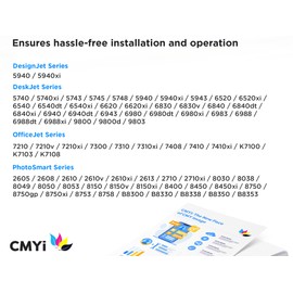 CMYi 96 97 Replacement Combo Pack Ink Cartridge for HP DeskJet 6620xi, 6830, 6830v, 6840, 6840dt, 6840xi, 6940, 6940dt, 6943, 6980, 6980dt, 6980xi, 6983, 6988, 6988dt, 6988xi, 9800 (2 Black, 1 Color)