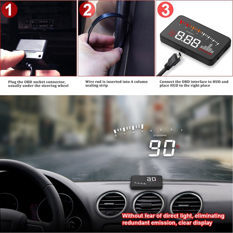 X5 HUD 3.5 Inches Universal Car HUD Head Up Display