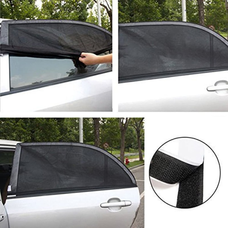 ULTECHNOVO 3sets Car Window Mesh Sun Shade Car Blackout Window