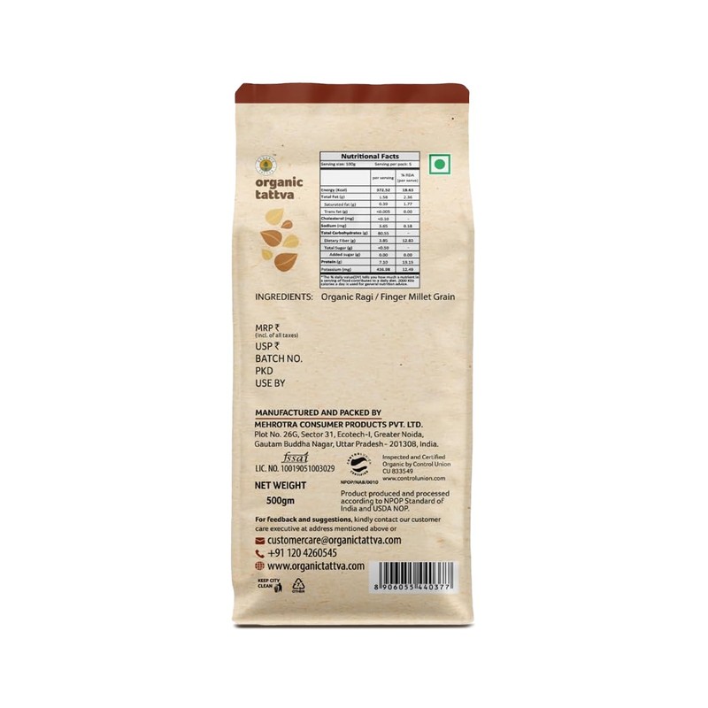 Organic Tattva Ragi Flour 1Lb