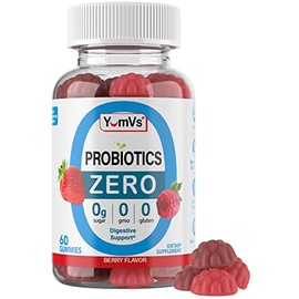 YUM-V'S Sugar Free Probiotic Gummies - Probiotics for Men & Women to Help Support Digestive Function – Adults & Kids Probiotic with 5 Billion CFU Baci