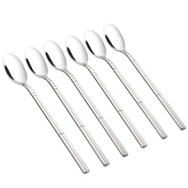 Saedy Stainless Steel Long Handle Spoon, 12 Piece Ice Tea Spoon