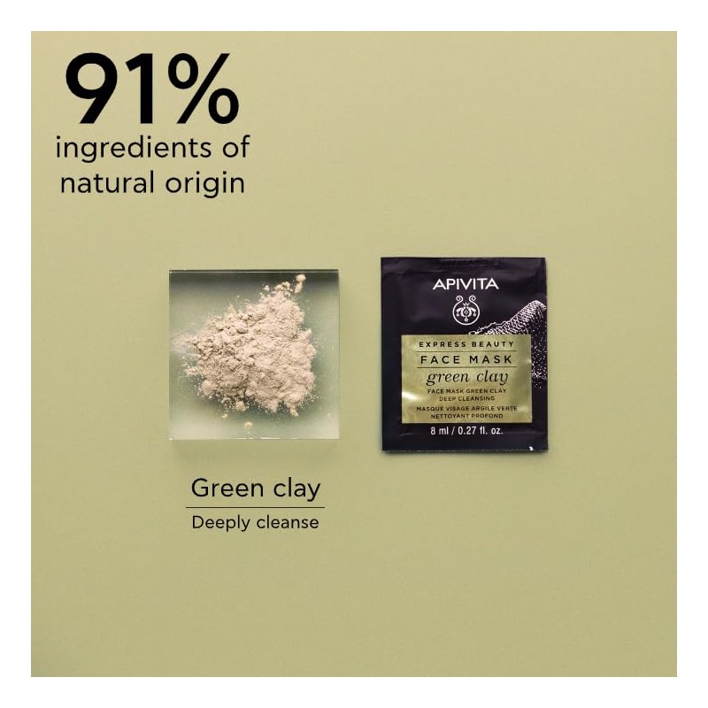 Apivita Express Beauty Deep Cleansing Face Mask with Green Clay