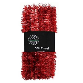 Widdle Wonderland Christmas Tree 50ft x 3cm Tinsel GREAT VALUE - Red