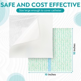 MandMcares Hemodialysis Peritoneal Dialysis Large Waterproof Catheter Shower Cover, Bandage Protector for Port Picc Line Chest Access, Chemo Ports, Wound | Non Adhesive Dressing (10"x10" (Pack of 14)