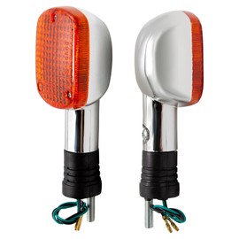 2Pcs Motorcycle Turn Signals, Chrome Front Lights 12V, Replacement for Honda Shadow VTX Steed Rebel Magna 250 400 750 VLX600 CA250 CMX400