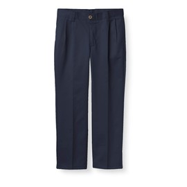 Chaps Boys' School Uniform Pleated Twill Pant, Navy, 4