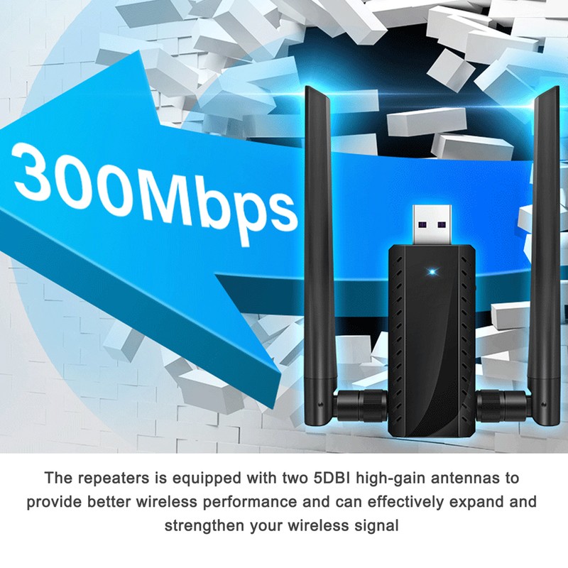 USB 300Mbps 2.4G Wireless Repeaters WIFI Expander Signals Boosters Enhancer