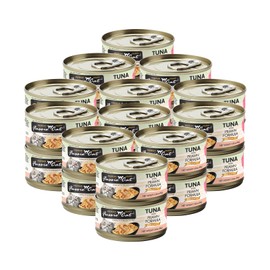 Fussie Cat Premium in Gravy Wet Cat Food, Bundle Pack with HS Can Lid (Case of 24) (2.82oz Cans), (Tuna & Prawns)
