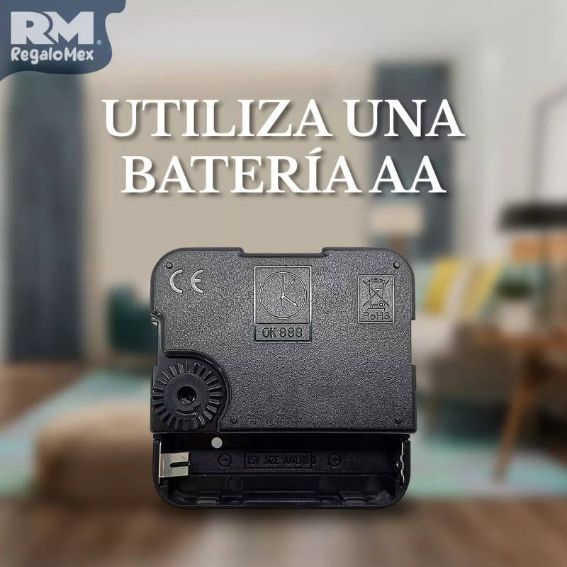 Rm Regalomex Reloj De Pared Análogo Minimalista 26 Centímetros