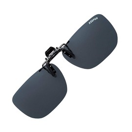 Cliponkeeper 9338 Polarized Front Clip-on Sunglasses, Sunglasses, UV Protection, Ultra Lightweight, Flip-up Type, Large, Cool, Polarized Smoke