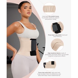 FeelinGirl Women Neoprene Workout Waist Trainer Belt Tummy Control Waist Cincher Sport Waist Trimmer Skin XL