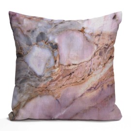 Tomda Pink Marble Decorative Cushion Cover,Marble Cotton Linen Outdoor Pillow Cases Square Standard Throw Pillow Cover Case for Sofa Couch Bed Car 45x45cm 18x18 Inch