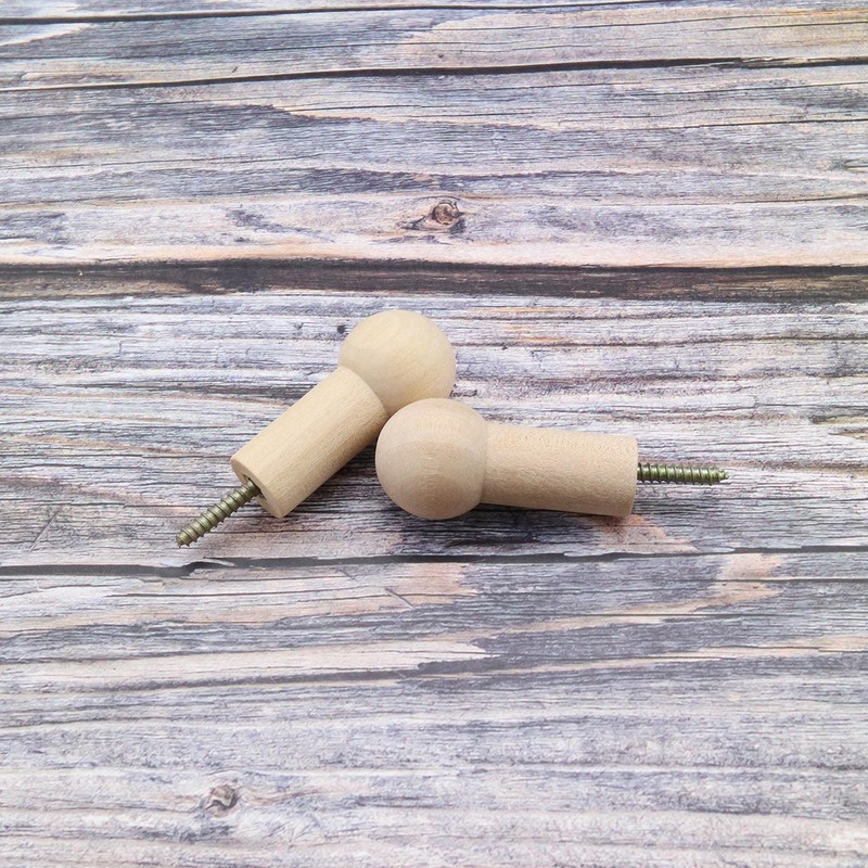 eMagTech 12PCS Wooden Coat Peg with Screws Natural Wood Hook