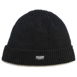 EEM Women's Soft Wool Thinsulate Thermal Lined Knitted Hat with Stitched Cuff, black