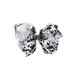 Cow Stria Hair Clips Pin Bows Milk Cow Headband Hairclip Cow Stria Girls Bow BBG34 (8 Inch)
