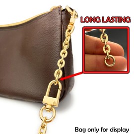 NextFashion Purse Chain Extender for Handbag Lengthen Oval 7mm Chain Strap Extender - 3" Gold