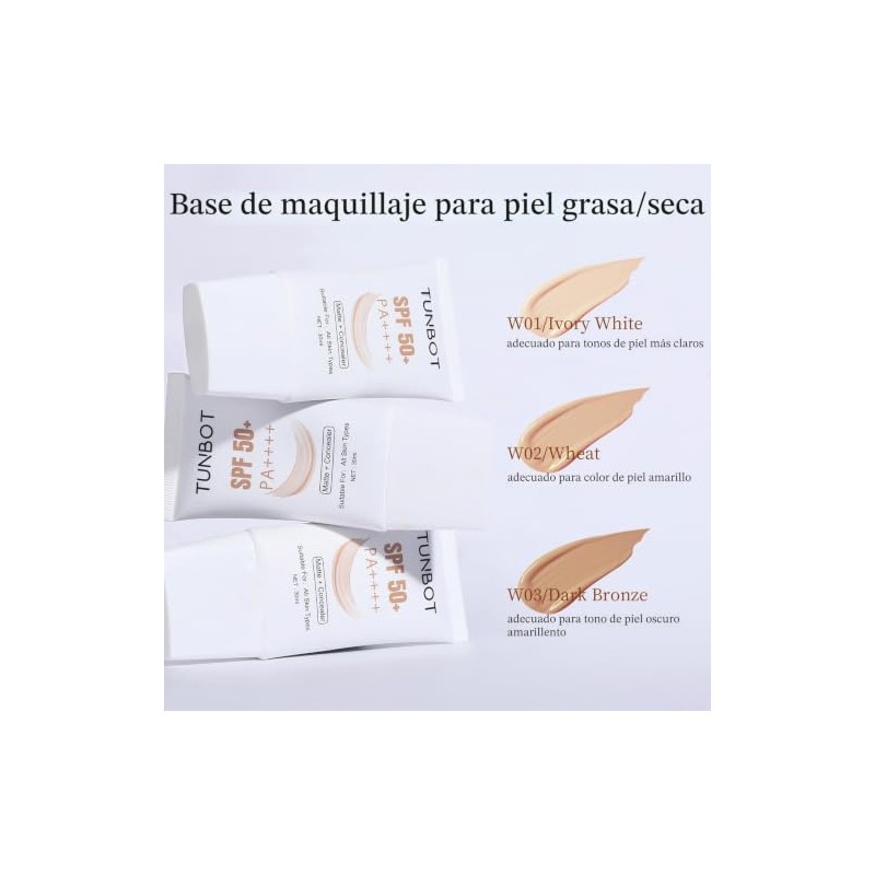 Liquid Foundation SPF 50, base corrector ligera de cobertura completa