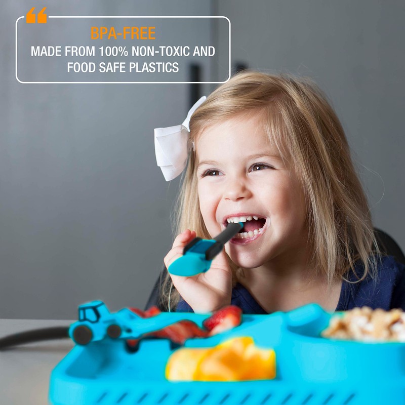 Dinneractive Utensil Set for Kids – Construction Themed Toddler Forks