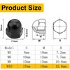 Bikasun Pack of 20 Acorn Nuts M10 Black Stainless Steel