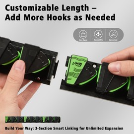 TORIOX Expandable Fishing Rod Holder,Wall-Mounted Fishing Rod & Cambos Rack for Garage – UV Silicone Spring Clip, Space-Saving Storage Rack with Free Lue Holder