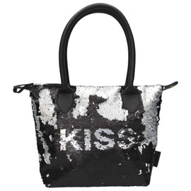 Depesche Trend Love Kiss 10643 Handbag with Sequins Approx. 21 x 31 x 13 cm Multi-Coloured Black, black