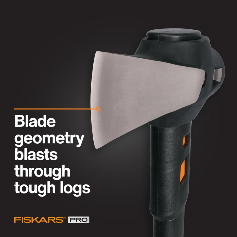 Fiskars Pro IsoCore Splitting Maul and Stainless Steel Axe, Wood