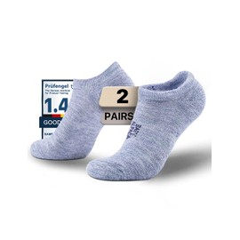 Juclise Alpaca Wool No Show Socks 2 pairs Men&Women Summer Midweight Socks Moisture Wicking Cushion Anti-blister (US, Alpha, Large, Regular, Regular, Lilac Heather)