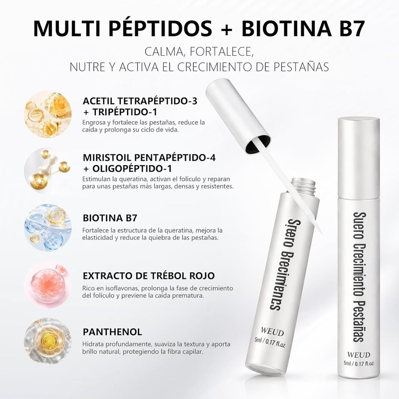 WEUD Serum Pestañas Coreano con Multi Péptido y Biotina B7,