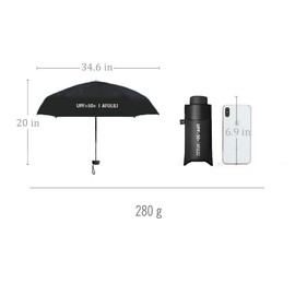 AFULILI Small Mini Compact Travel Umbrella UV Protection Umbrella Perfect for Travel Lightweight Portable Parasol Outdoor Sun&Rain Umbrellas(Black)
