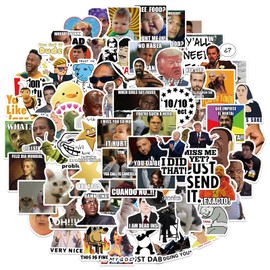 LYLSDSB Funny Meme Stickers, 100 Pieces, Vinyl Classic TV Stickers for Laptop, Skateboard, Water Bottles, Computer, Scrapbook, Phone, Car, Guitar, Waterproof Meme Stickers for Teens, Children, Adults